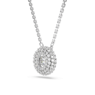 Sublima pendant, Round cut, White, Rhodium plated