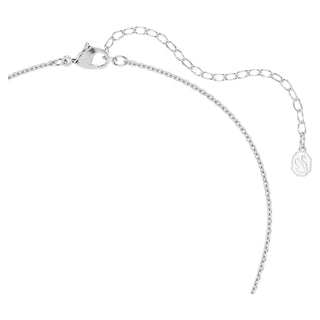 Sublima pendant, Round cut, White, Rhodium plated