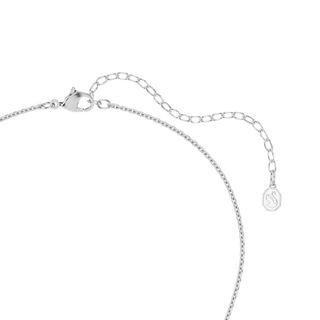 Sublima pendant, Round cut, White, Rhodium plated
