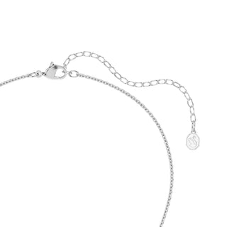Sublima pendant, Round cut, White, Rhodium plated