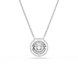 Sublima pendant, Round cut, White, Rhodium plated