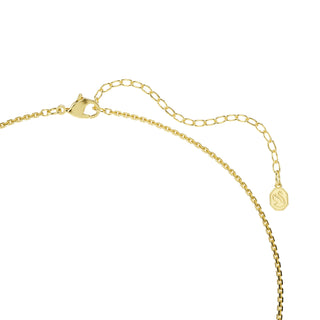 Hyperbola necklace, Round cut, White, Gold-tone plated