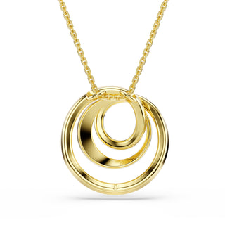 Hyperbola necklace, Round cut, White, Gold-tone plated