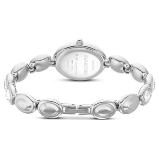 Imber oval watch, Swiss Made, Metal bracelet, Silver tone, Stainless steel