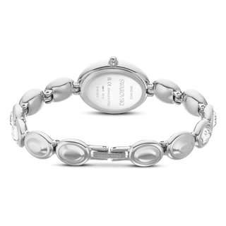 Imber oval watch, Swiss Made, Metal bracelet, Silver tone, Stainless steel