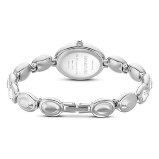 Imber oval watch, Swiss Made, Metal bracelet, Silver tone, Stainless steel
