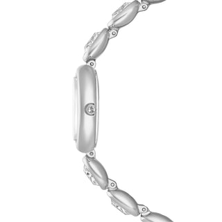Imber oval watch, Swiss Made, Metal bracelet, Silver tone, Stainless steel