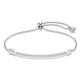 Idyllia bracelet, Mixed cuts, Arrow, White, Rhodium plated