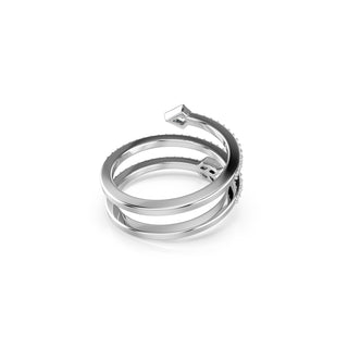 Idyllia motif ring, Mixed cuts, Arrow, White, Rhodium plated