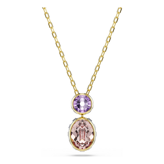 Chroma pendant, Mixed cuts, Multicolored, Gold-tone plated