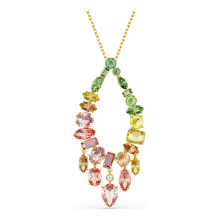 Gema pendant, Mixed cuts, Multicolored, Gold-tone plated