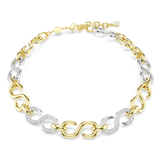 Dextera necklace, Round cut, Chain, White, Mixed metal finish