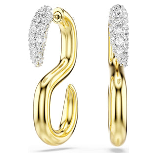 Dextera earrings, Round cut, White, Mixed metal finish