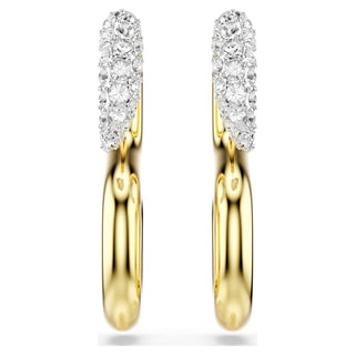 Dextera earrings, Round cut, White, Mixed metal finish