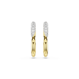 Dextera earrings, Round cut, White, Mixed metal finish