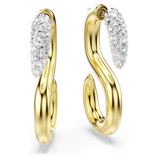 Dextera earrings, Round cut, White, Mixed metal finish