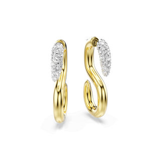 Dextera earrings, Round cut, White, Mixed metal finish