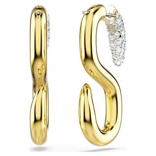 Dextera earrings, Round cut, White, Mixed metal finish
