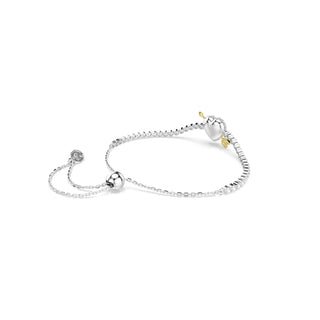 Idyllia bracelet, Mixed cuts, Heart with arrow, White, Rhodium plated