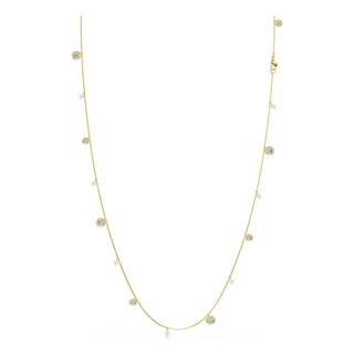 Una Angelic strandage, Crystal pearl, Round cut, White, Gold-tone plated