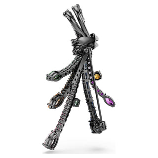 Matrix pendant and brooch, Mixed cuts, Bouquet, Multicolored, Ruthenium plated