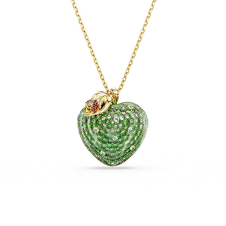 Idyllia pendant, Mixed cuts, Apple, Green, 18K gold finish
