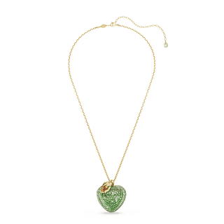 Idyllia pendant, Mixed cuts, Apple, Green, 18K gold finish