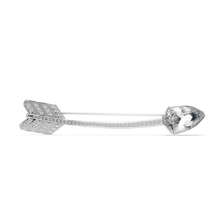 Idyllia brooch, Mixed cuts, Arrow, White, Rhodium plated