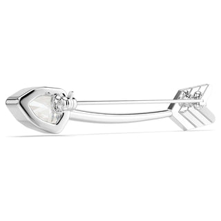 Idyllia brooch, Mixed cuts, Arrow, White, Rhodium plated