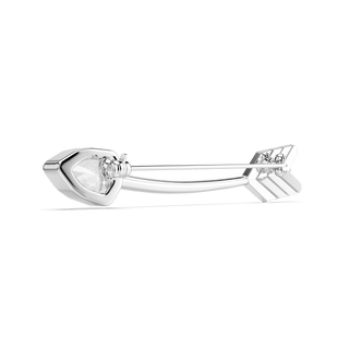 Idyllia brooch, Mixed cuts, Arrow, White, Rhodium plated