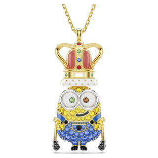 Minions King Bob pendant, Pavé, Multicolored, 18K gold finish