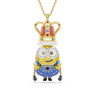 Minions King Bob pendant, Pavé, Multicolored, 18K gold finish