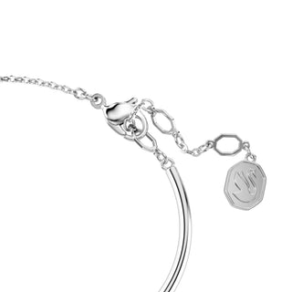 Constella bangle, Round cut, Dancing stone, White, Rhodium plated