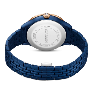 Octea moon watch, Swiss Made, Metal bracelet, Blue, Blue finish