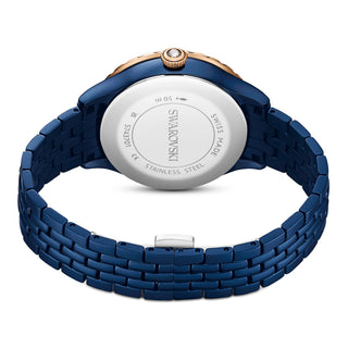 Octea moon watch, Swiss Made, Metal bracelet, Blue, Blue finish
