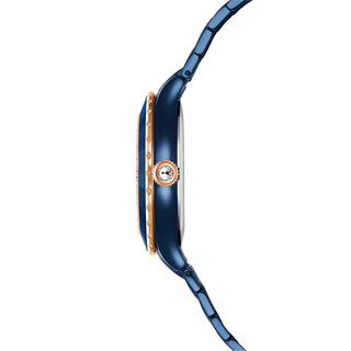 Octea moon watch, Swiss Made, Metal bracelet, Blue, Blue finish