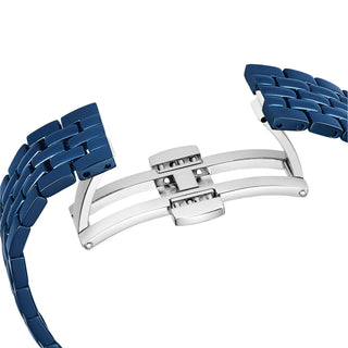 Octea moon watch, Swiss Made, Metal bracelet, Blue, Blue finish