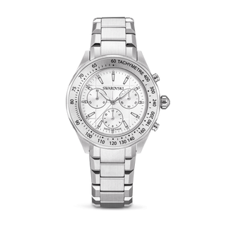 Dextera tachymetre watch, Swiss Made, Metal bracelet, Silver tone, Stainless steel