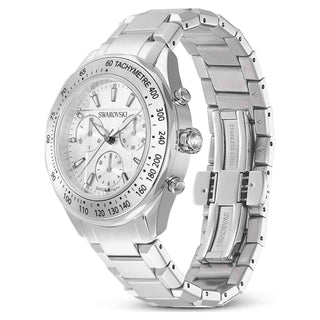 Dextera tachymetre watch, Swiss Made, Metal bracelet, Silver tone, Stainless steel