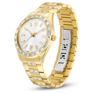Matrix date watch, Swiss Made, Metal bracelet, Gold tone, Gold-tone finish