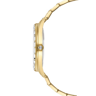 Matrix date watch, Swiss Made, Metal bracelet, Gold tone, Gold-tone finish