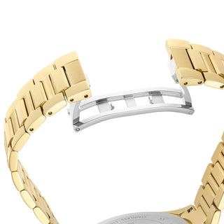 Matrix date watch, Swiss Made, Metal bracelet, Gold tone, Gold-tone finish