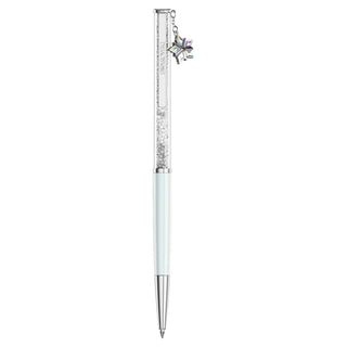 Crystalline ballpoint pen, White lacquered, Chrome plated