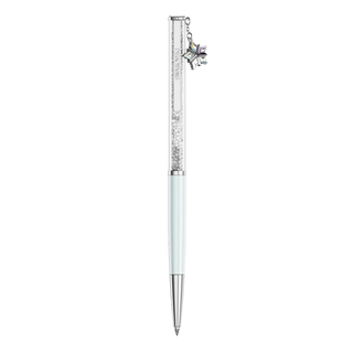 Crystalline ballpoint pen, White lacquered, Chrome plated