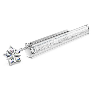 Crystalline ballpoint pen, White lacquered, Chrome plated