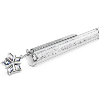 Crystalline ballpoint pen, White lacquered, Chrome plated