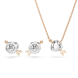 Idyllia set, Mixed cuts, Heart with arrow, White, Rose gold-tone plated