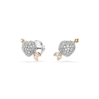 Idyllia set, Mixed cuts, Heart with arrow, White, Rose gold-tone plated