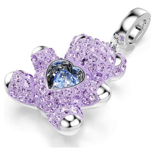 Idyllia charm, Mixed cuts, Teddy, Purple, Rhodium plated