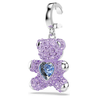 Idyllia charm, Mixed cuts, Teddy, Purple, Rhodium plated